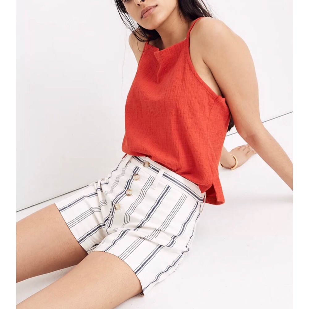 Madewell | Emmett high rise denim shorts in stripe